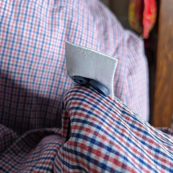 Moving Sale!  💘 UNTUCKit red blue check button down - Picture 5 of 5